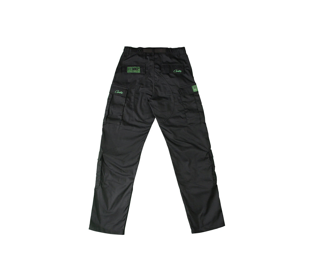 Corteiz Mula Guerillaz Cargos - Black/Green