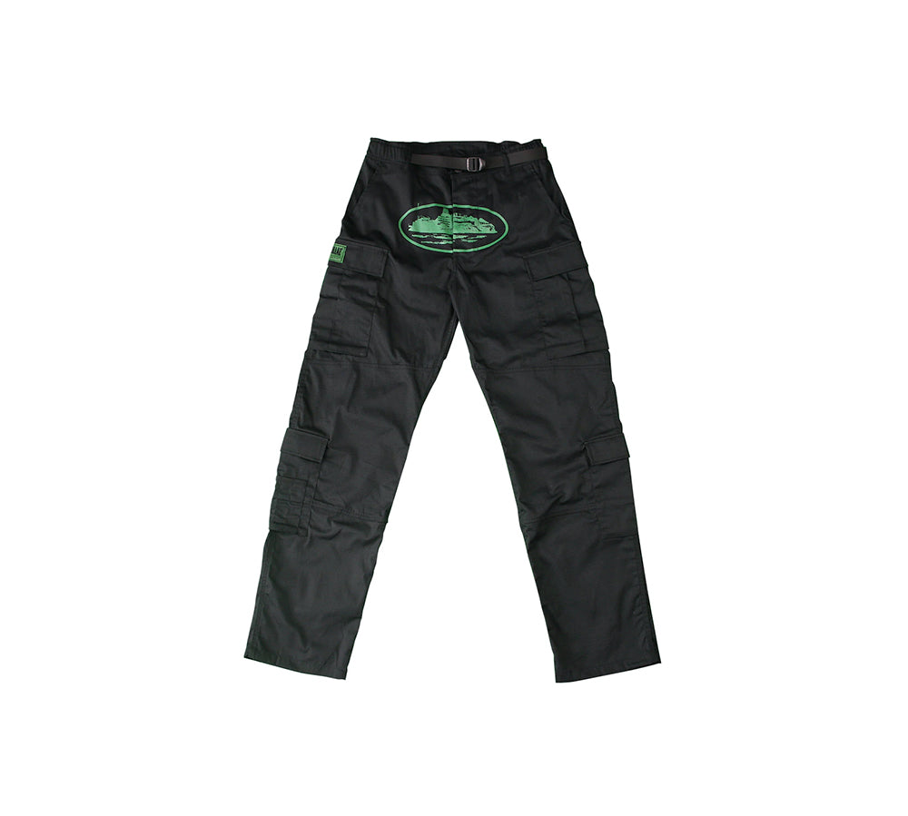 Corteiz Mula Guerillaz Cargos - Black/Green