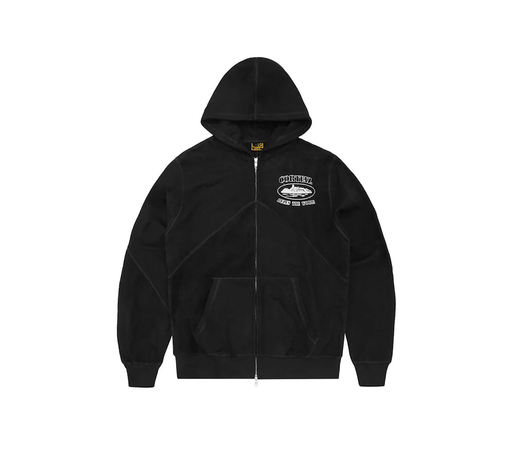 Corteiz Superior V2 Zip-Up Hoodie - Black