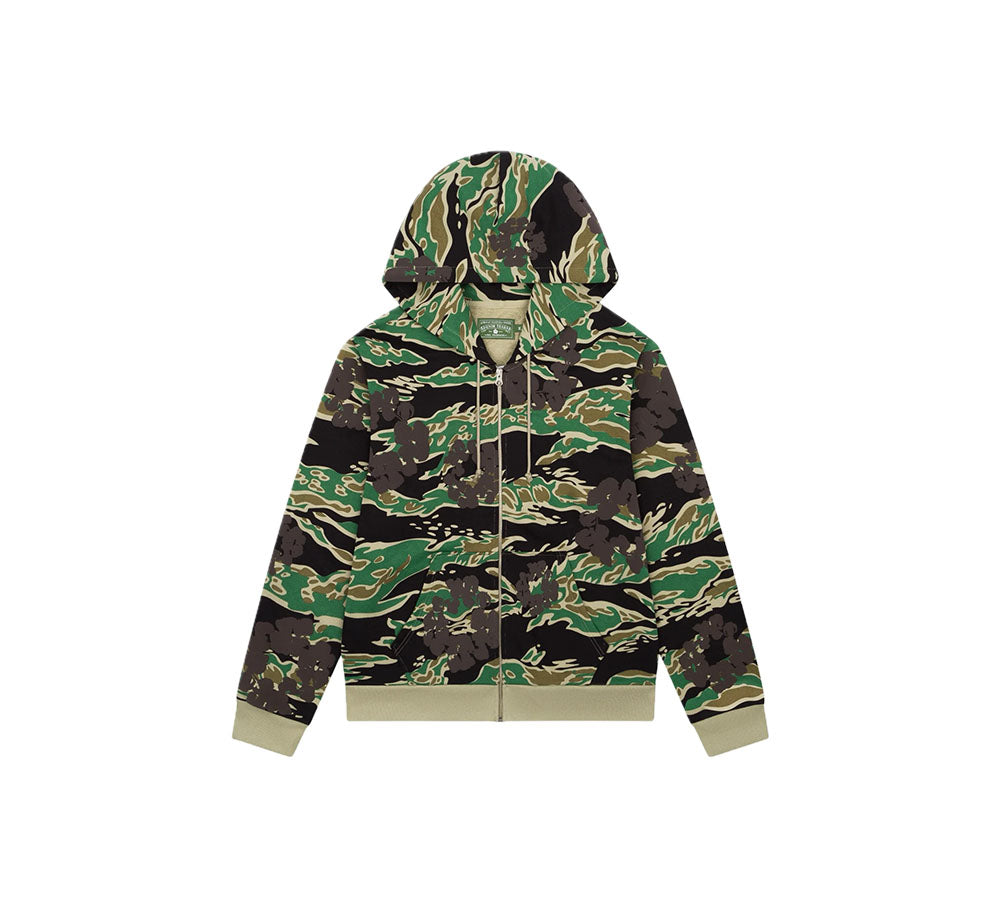 Denim Tears The Cotton Wreath Zip Sweatshirt - Green Camo