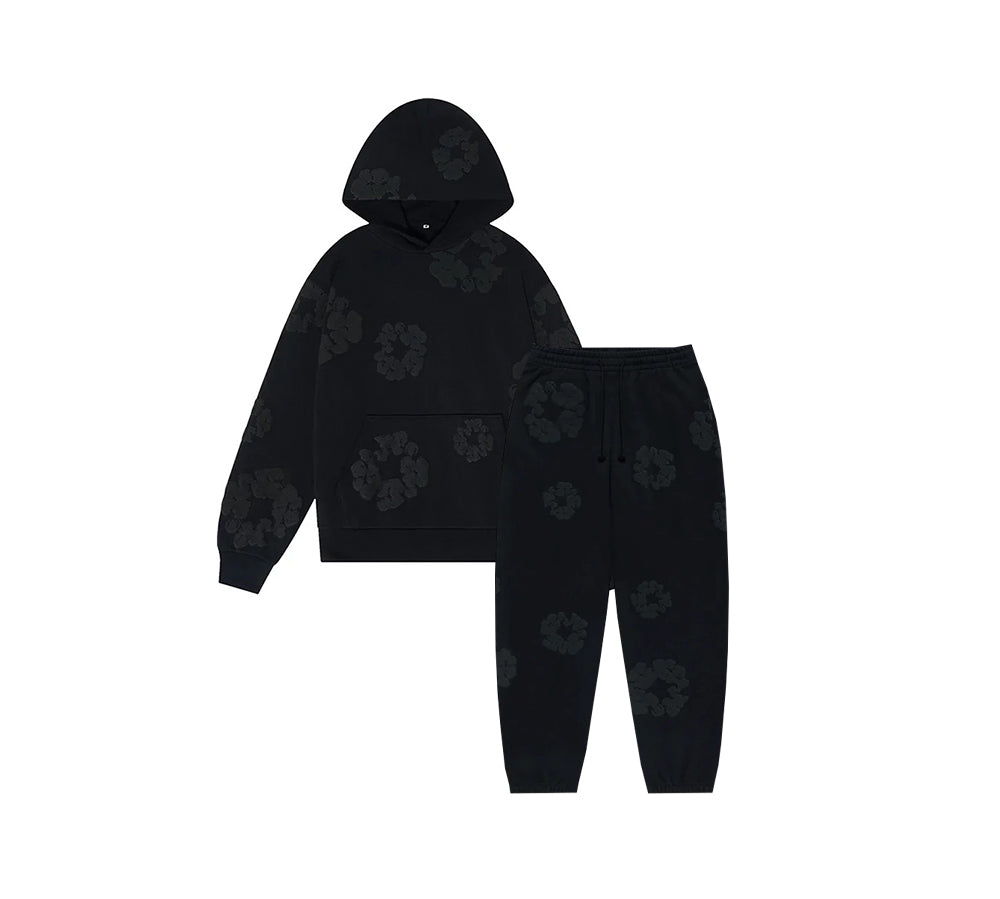 ZEZEZ Ensemble Survêtement Denim Tears Homme Femme - Sweat à Capuche Et Pantalon Imprimé Mousse