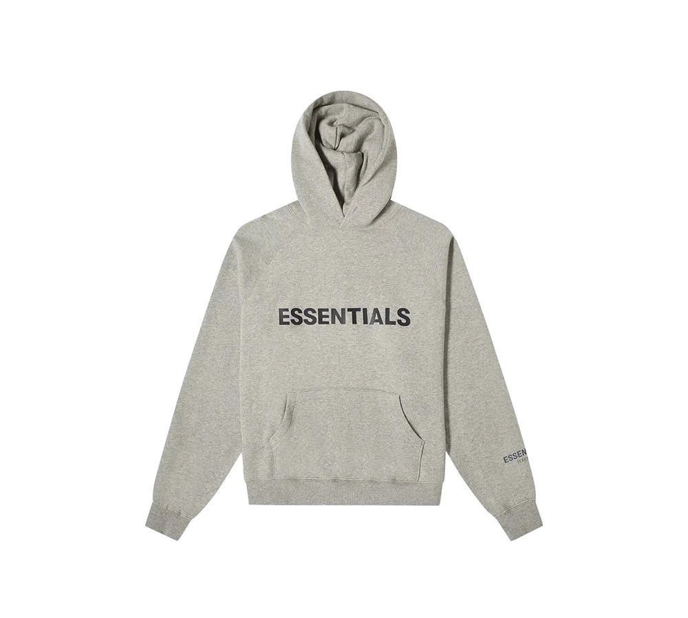 FEAR OF GOD ESSENTIALS PULLOVER HOODIE APPLIQUE LOGO - HEATHER OATMEAL