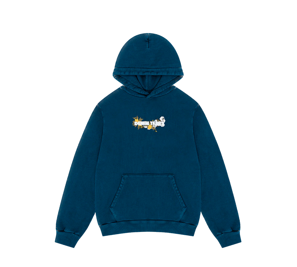 Denim Tears Embroidered Floral Hoodie - Navy