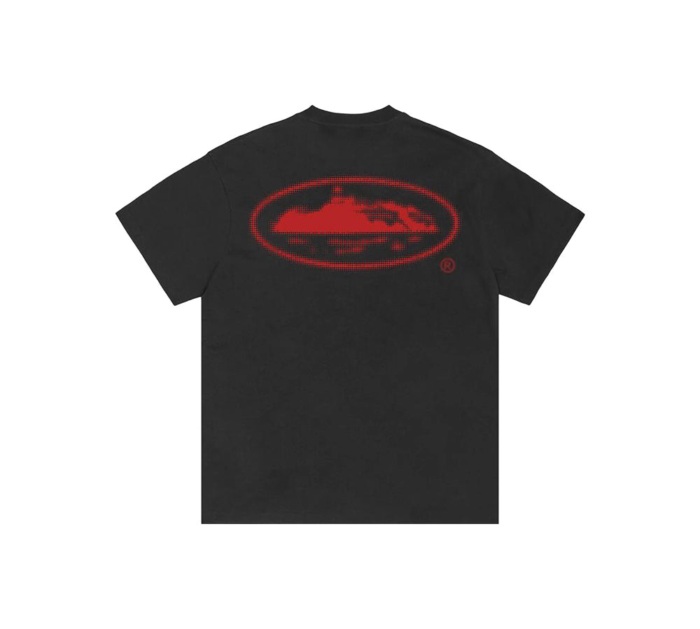 Corteiz Halftone Island Tee New Blank - Black/Red