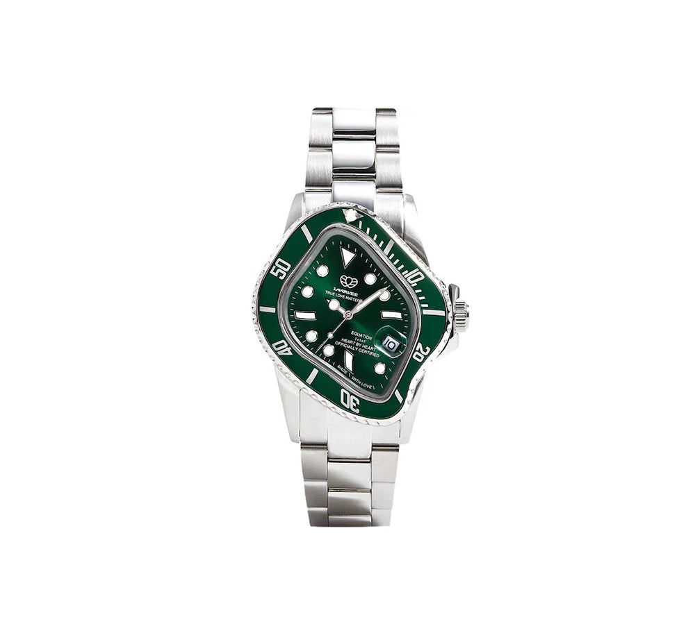 Laarvee Silver Precision Steel - Green Bezel