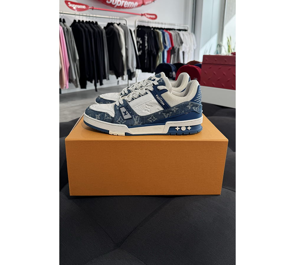 Louis Vuitton LV Trainer - Monogram Denim White Blue (USADO) 8 1/2