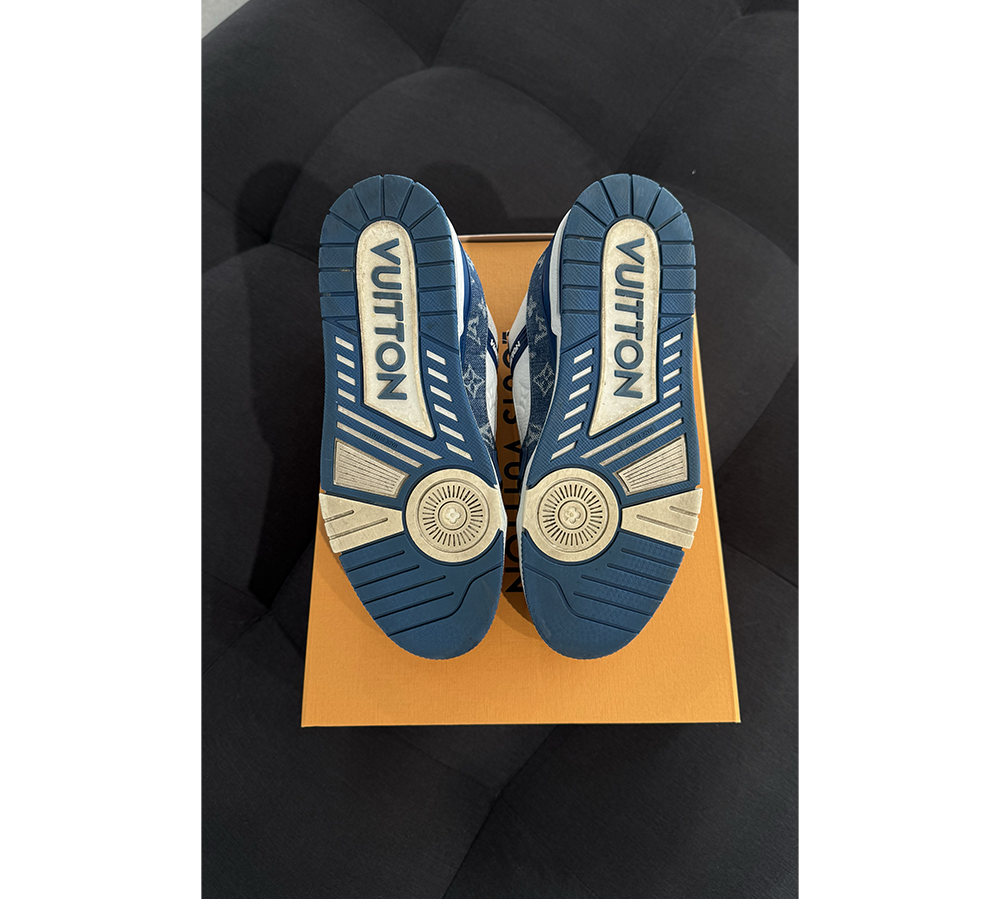 Louis Vuitton LV Trainer - Monogram Denim White Blue (USADO) 8 1/2