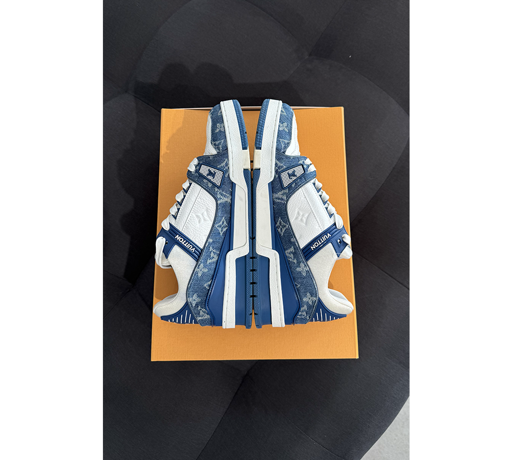 Louis Vuitton LV Trainer - Monogram Denim White Blue (USADO) 8 1/2