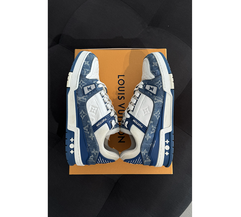 Louis Vuitton LV Trainer - Monogram Denim White Blue (USADO) 8 1/2