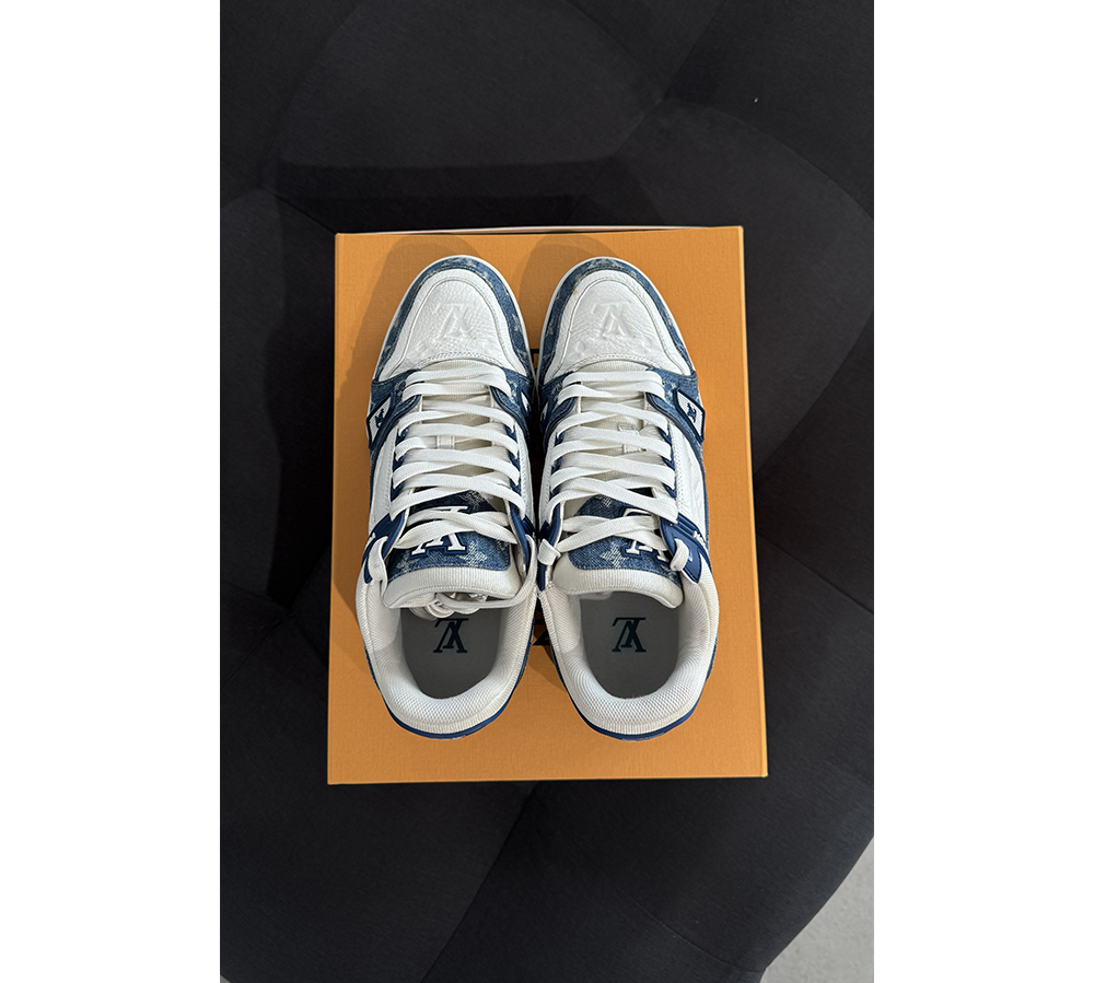 Louis Vuitton LV Trainer - Monogram Denim White Blue (USADO) 8 1/2