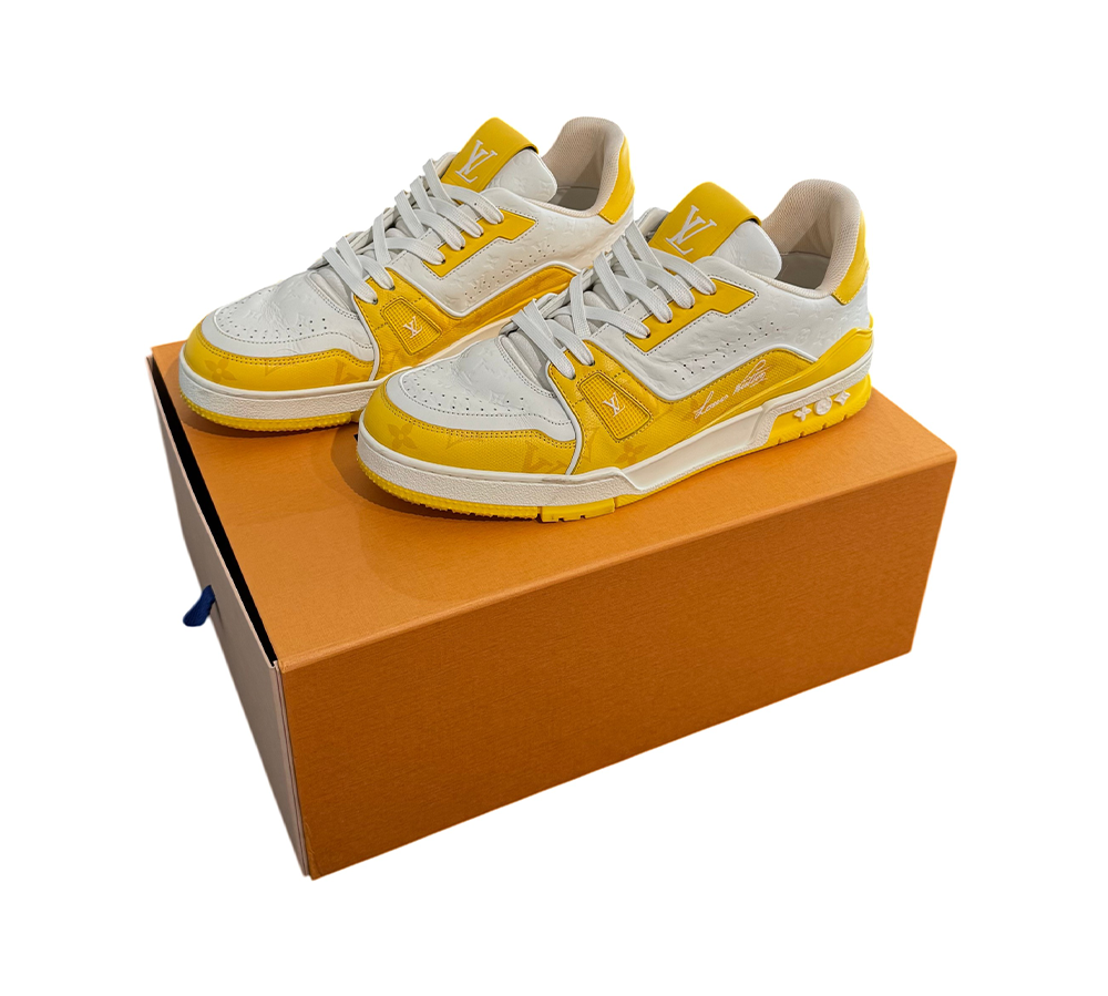 Louis Vuitton Trainer White Yellow Monogram (USADO) - 42.5