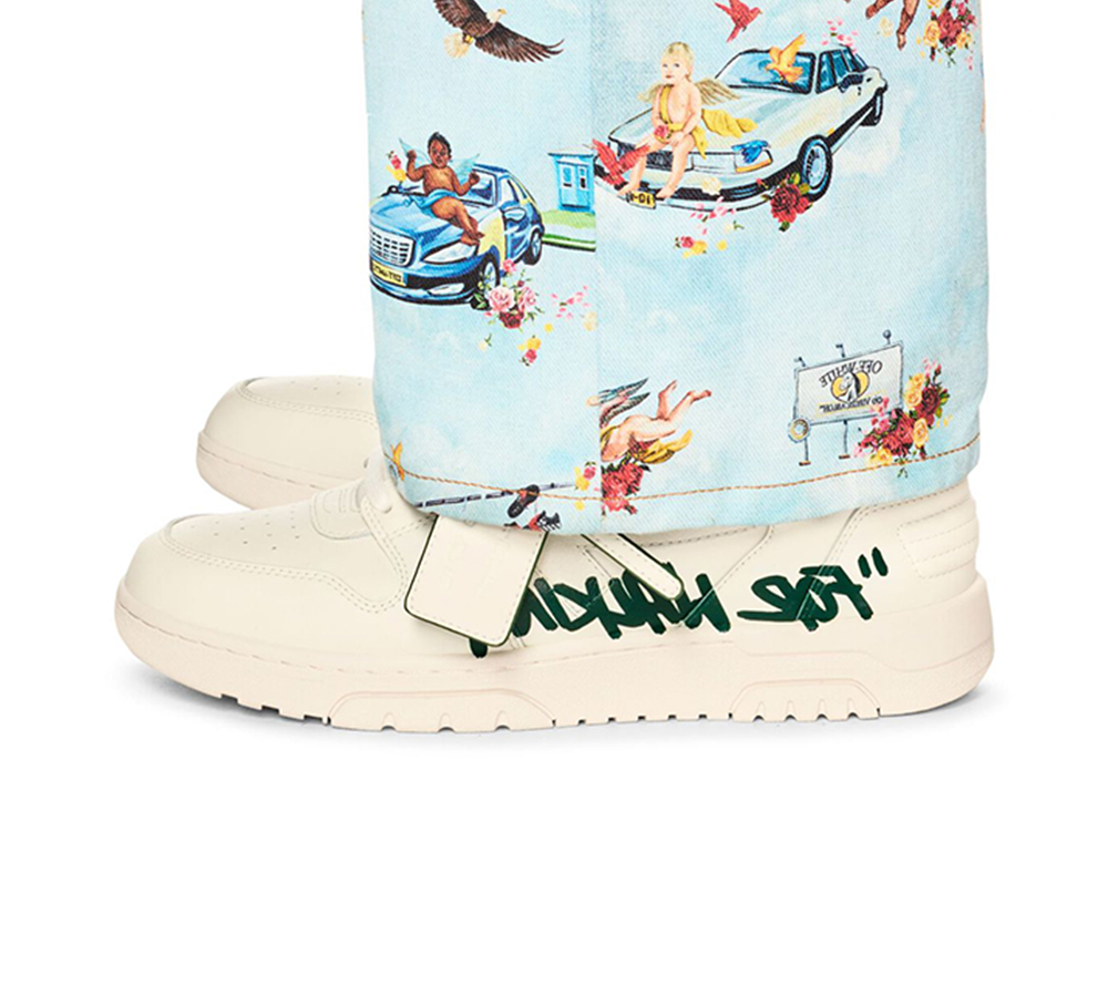 OFF-WHITE Out Of Office For Walking Low Tops - White Green