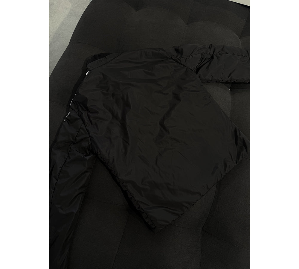 Palm Angels Lightweight Puffer Track Jacket - Black/White (USADO)