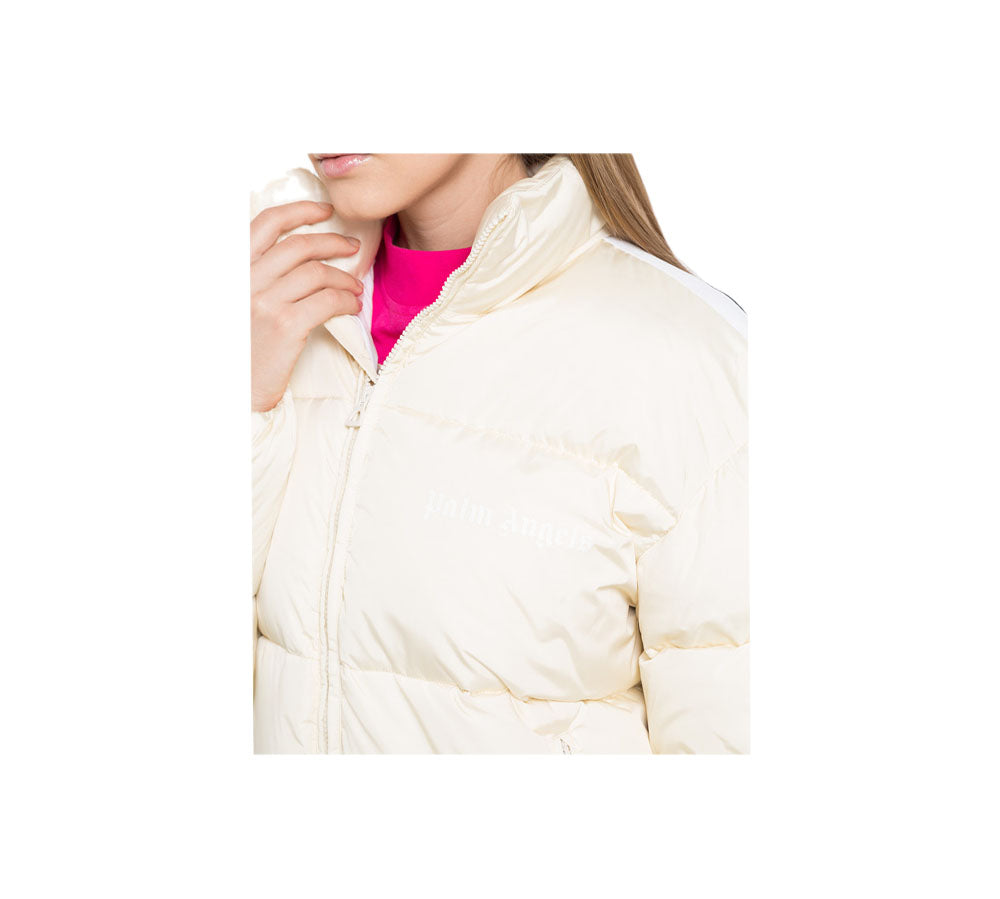 Palm Angels  Quilted Down Jacket With Contrast Trim - Light Beige