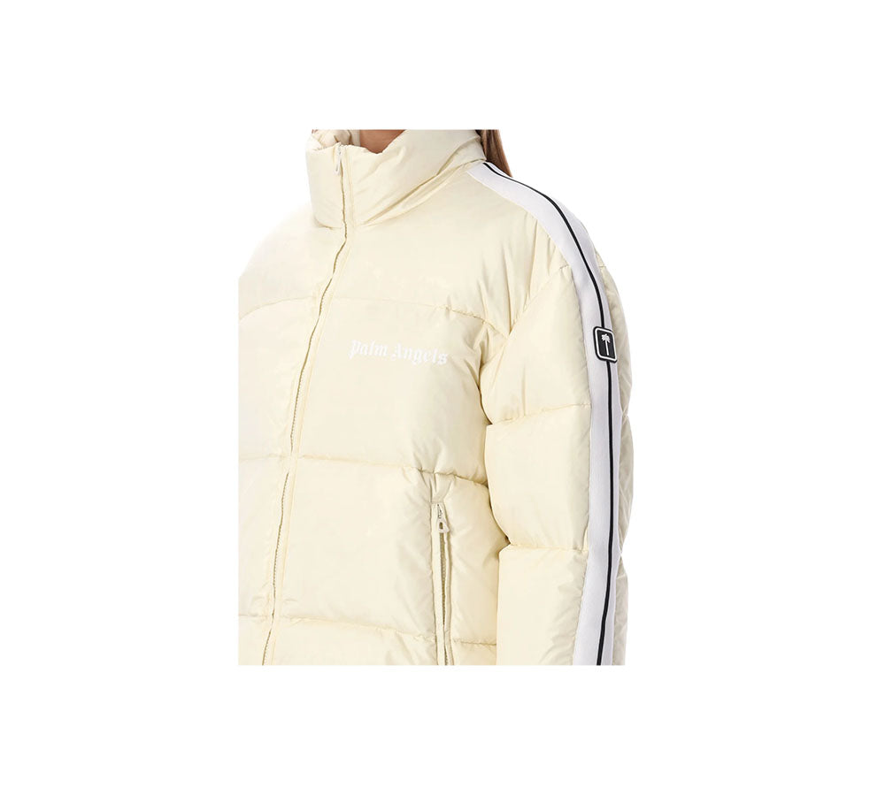 Palm Angels  Quilted Down Jacket With Contrast Trim - Light Beige