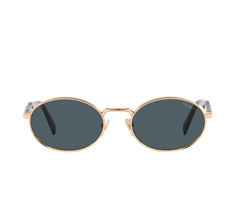 Prada Heritage Oval Metal Sunglasses - Black / Gold