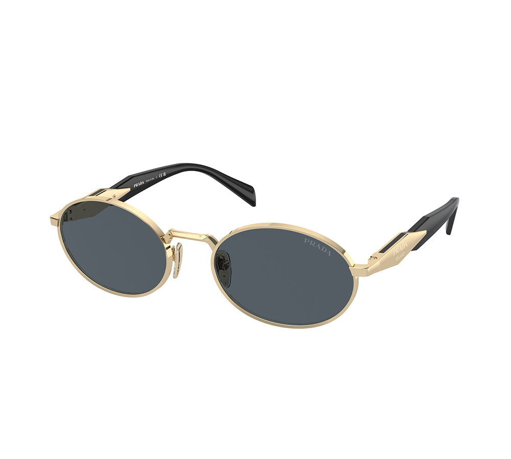 Prada Heritage Oval Metal Sunglasses - Black / Gold