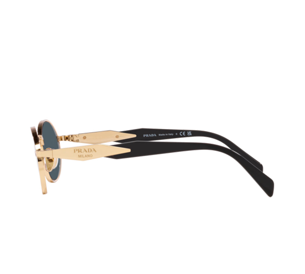 Prada Heritage Oval Metal Sunglasses - Black / Gold