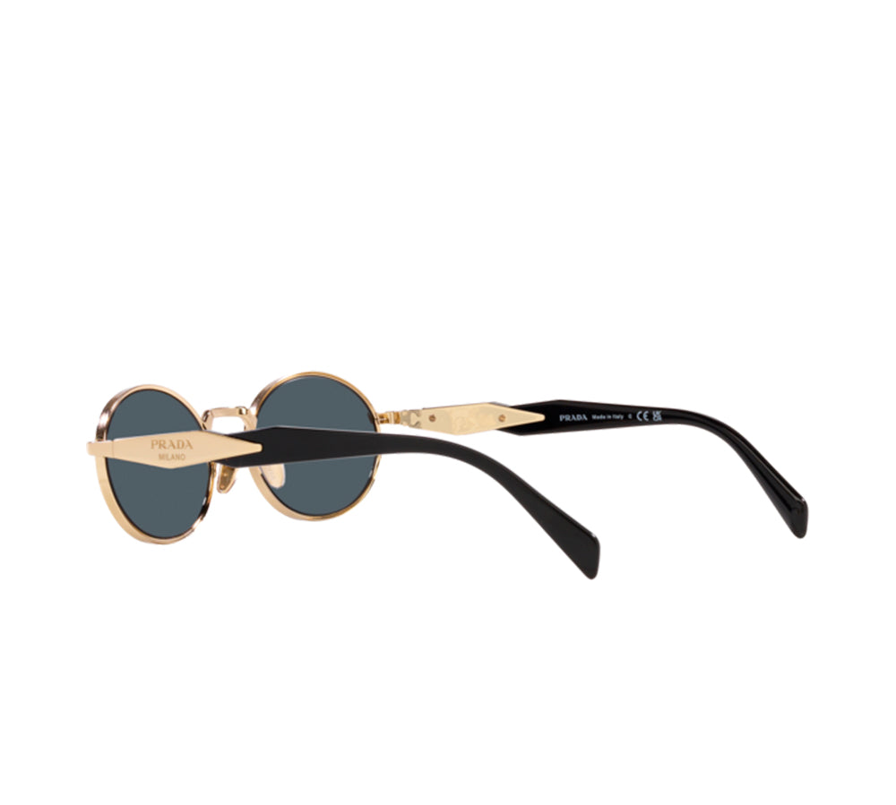 Prada Heritage Oval Metal Sunglasses - Black / Gold