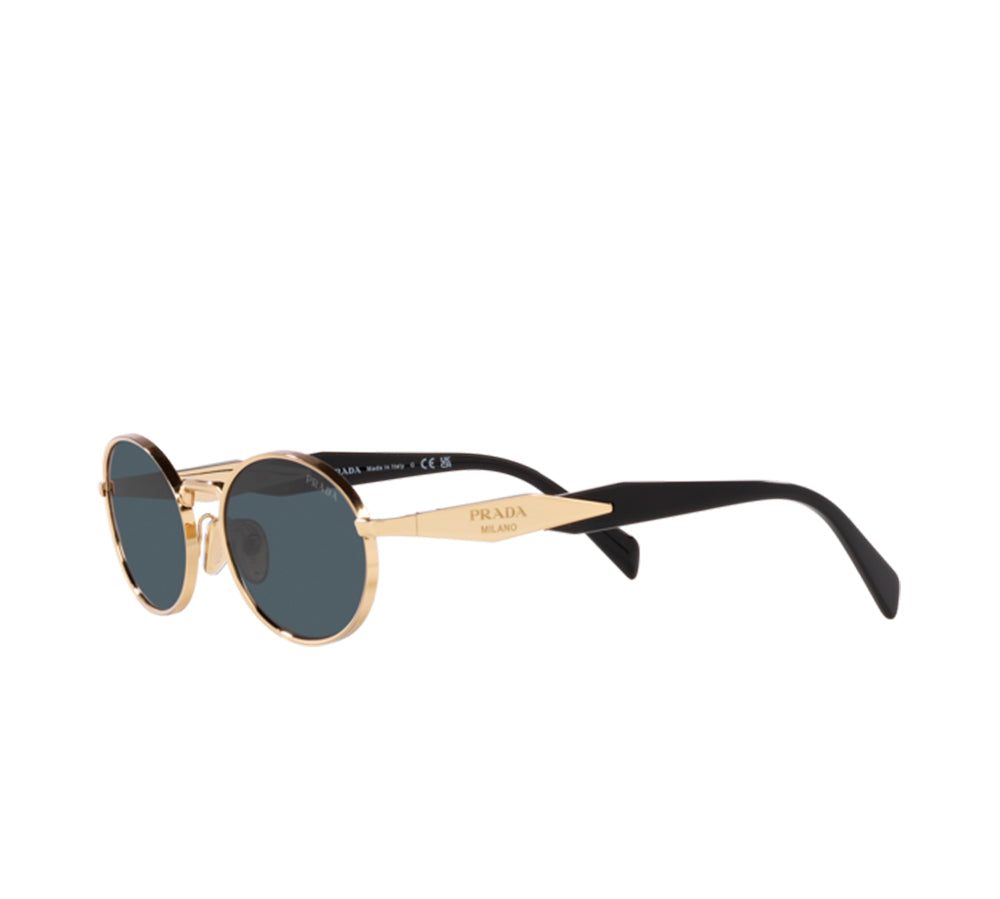 Prada Heritage Oval Metal Sunglasses - Black / Gold