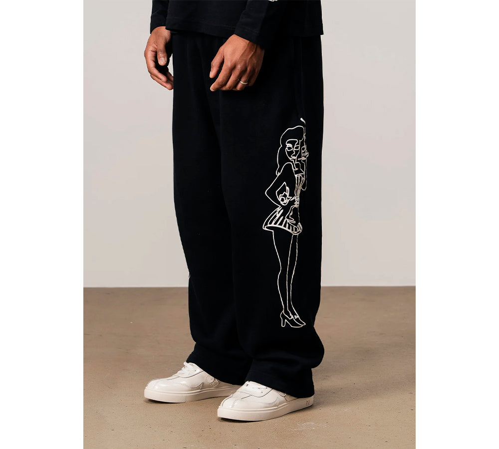 Realm Opo "WAITRESSES" Trackpants - Black