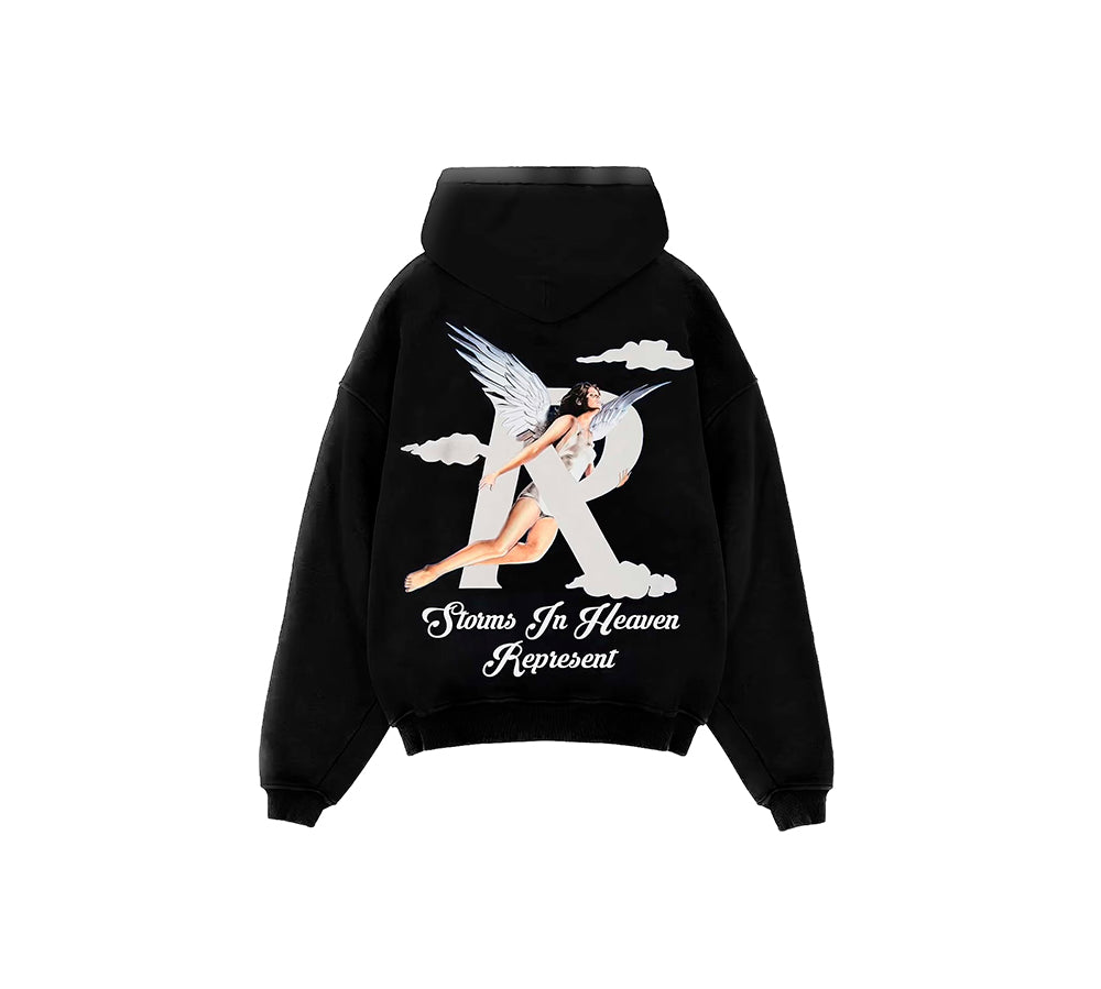 REPRESENT STORMS IN HEAVEN HOODIE - JET BLACK