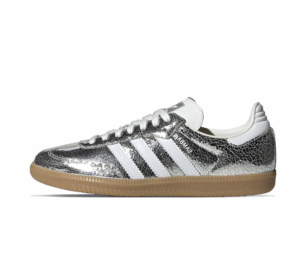 adidas Samba OG - Silver Metallic Cracked Leather