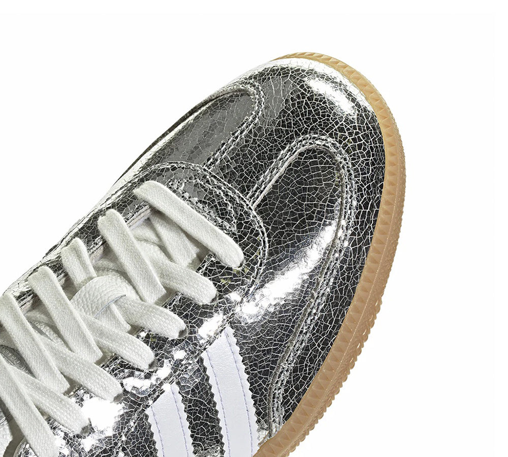 adidas Samba OG - Silver Metallic Cracked Leather