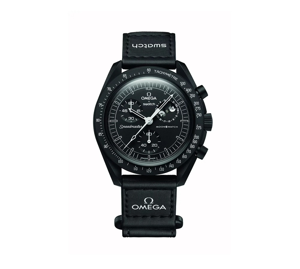 Swatch x Omega Bioceramic Moonswatch Mission To Moonphase Snoopy - Black
