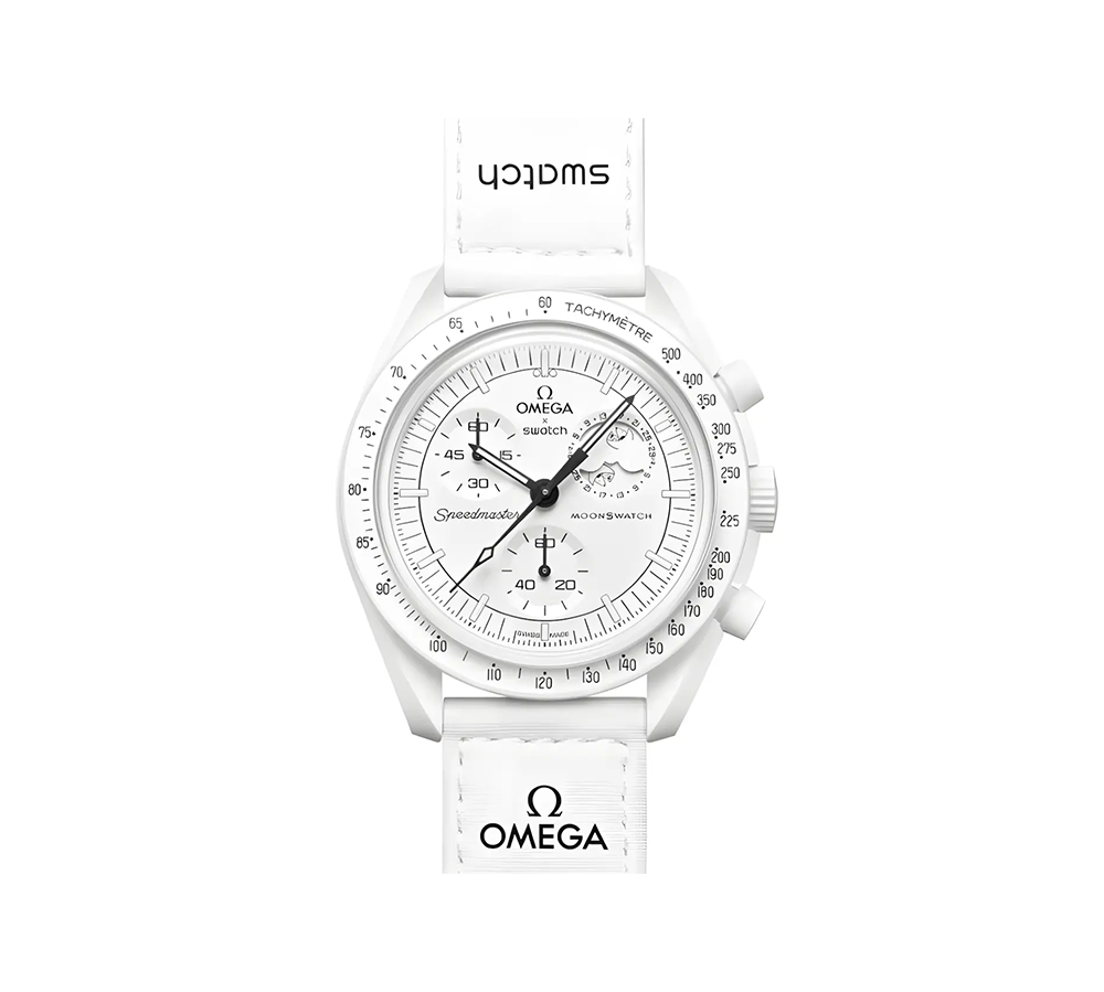 Swatch x Omega Bioceramic Moonswatch Mission To Moonphase Snoopy - White