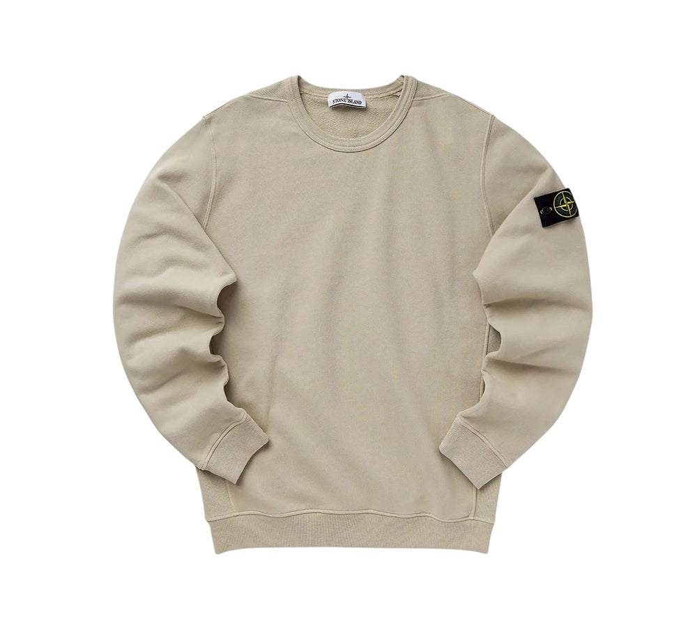 Stone Island Brushed Organic Cotton Fleece Crewneck - Plaster