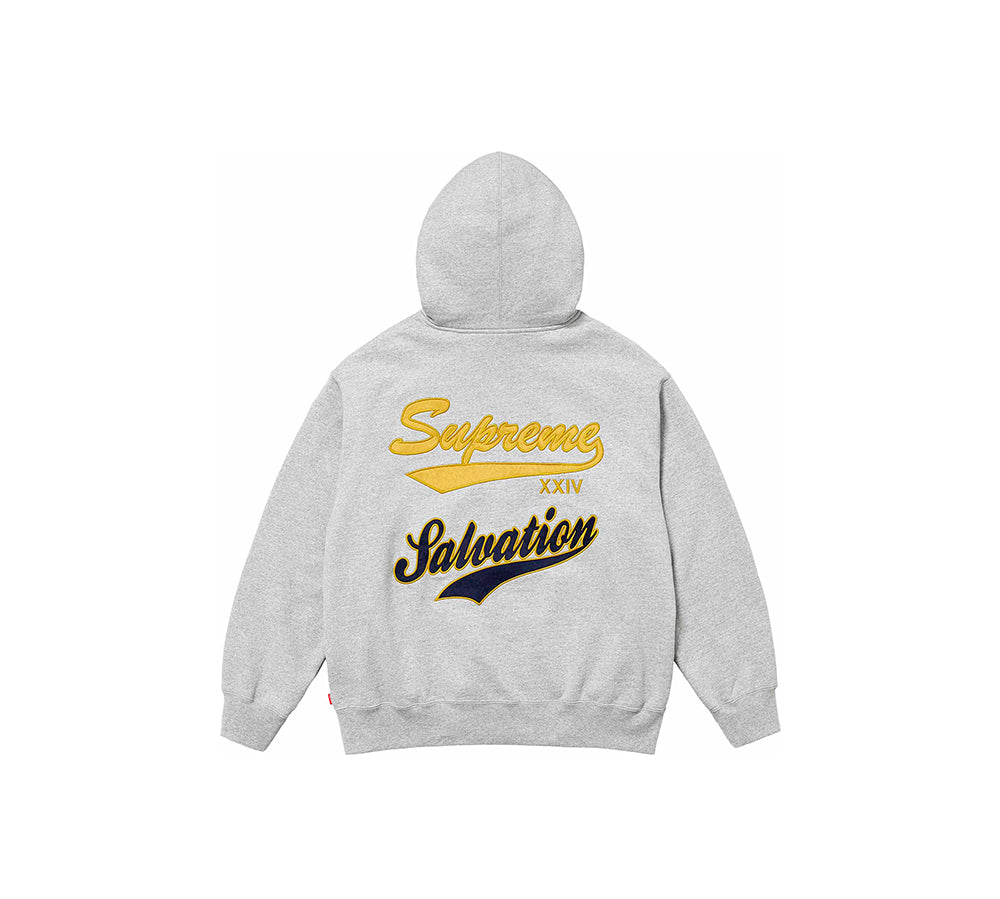 Supreme Salvation Zip Up Hooded Sweatshirt - Heather Grey