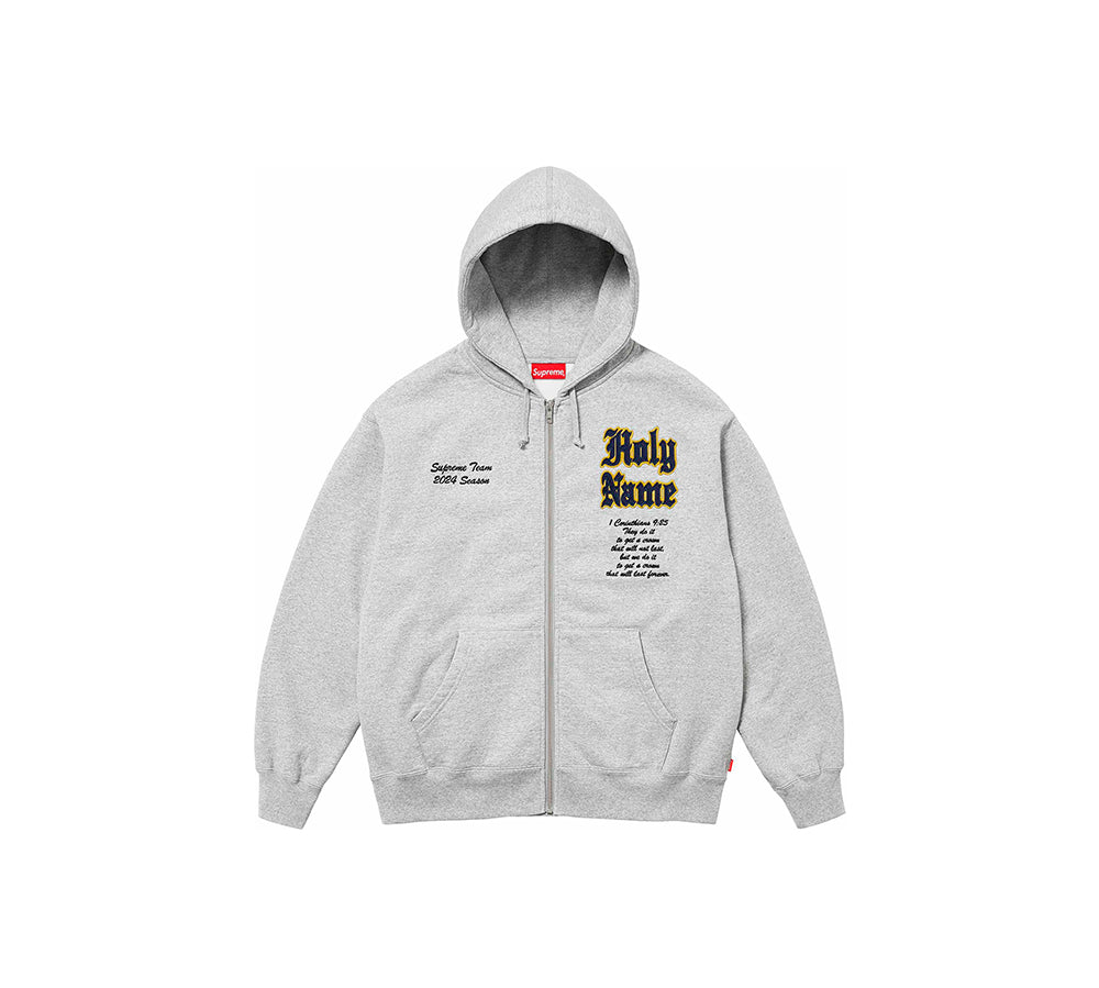 Supreme Salvation Zip Up Hooded Sweatshirt - Heather Grey