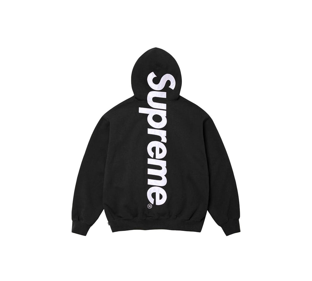 Supreme Satin Applique Hooded Sweatshirt (FW24) - Black