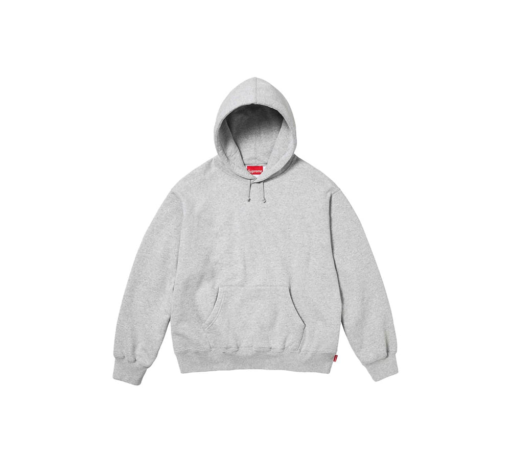 Supreme Satin Applique Hooded Sweatshirt (FW24) - Heather Grey