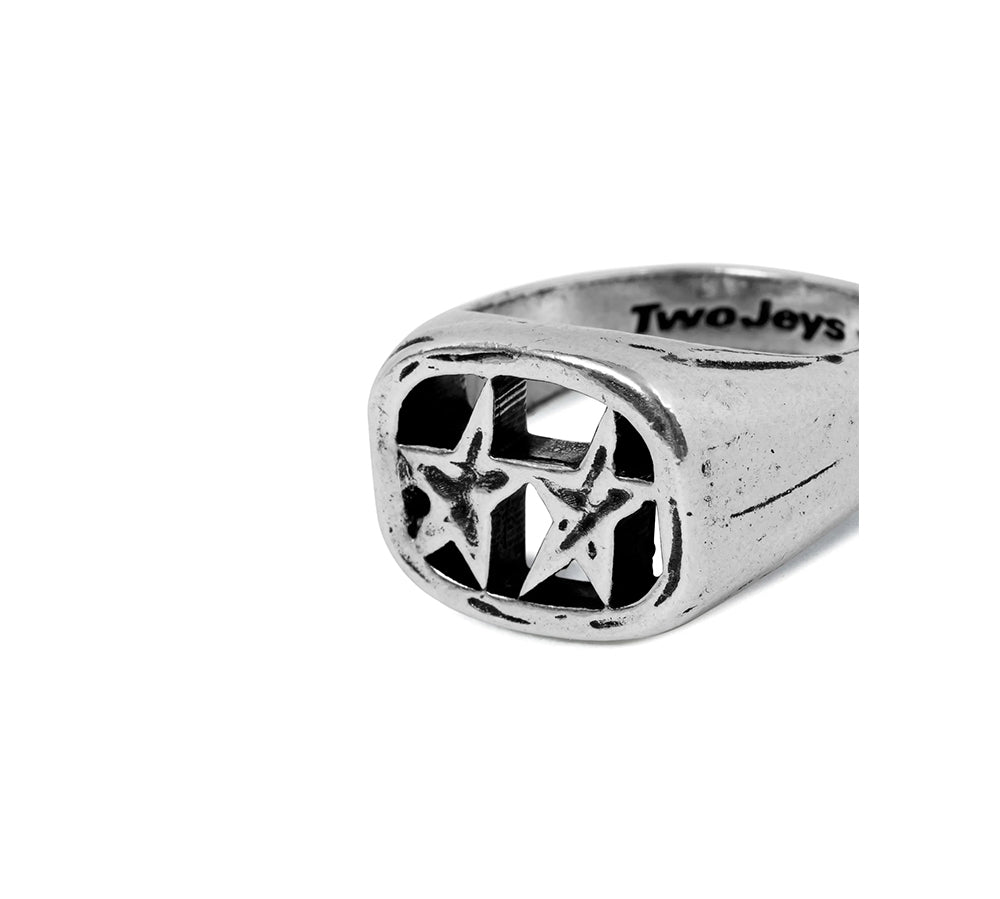 TwoJeys ★★™ Framed Ring - Handcrafted piece w/ 12 microns Silver Bath