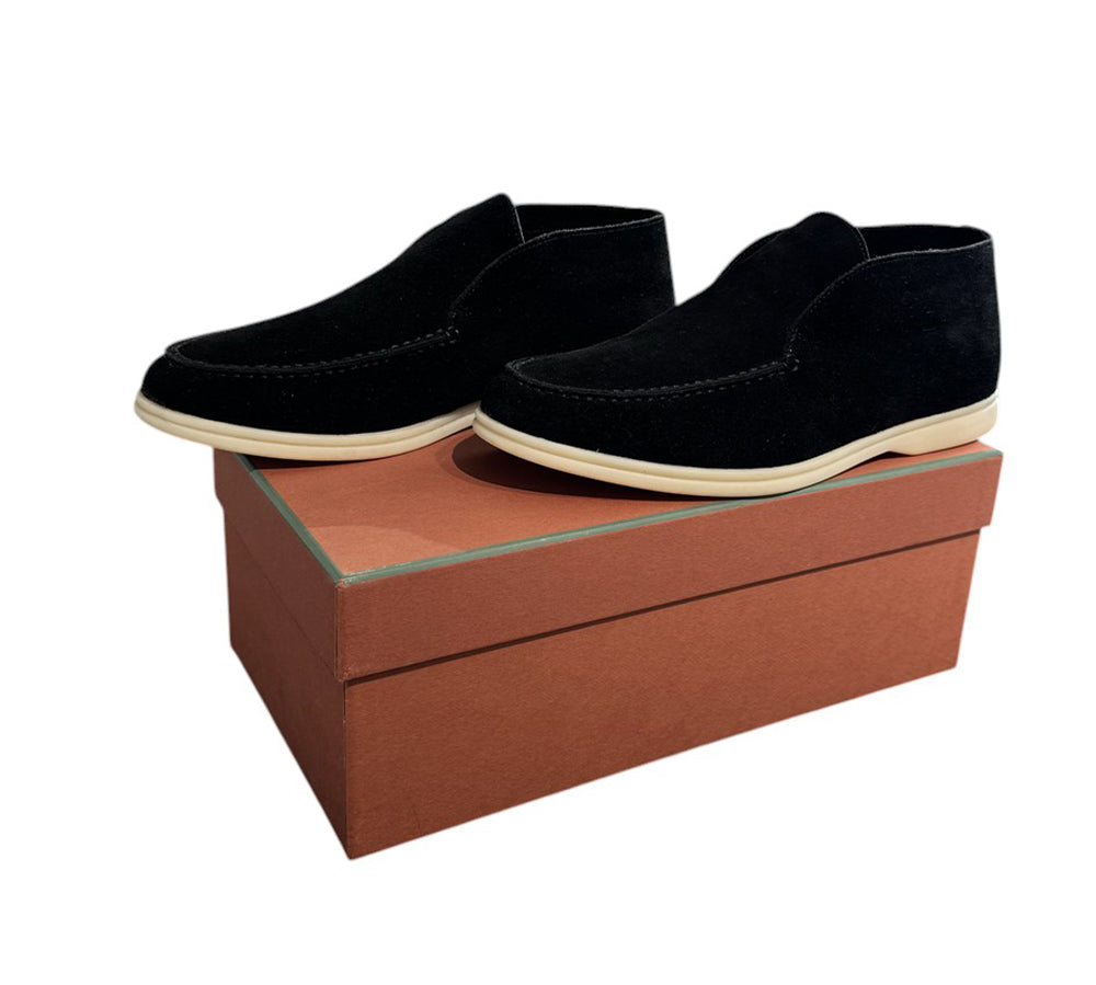 Loro Piana Open Walk Ankle Boot Suede Black (USADO) - 41